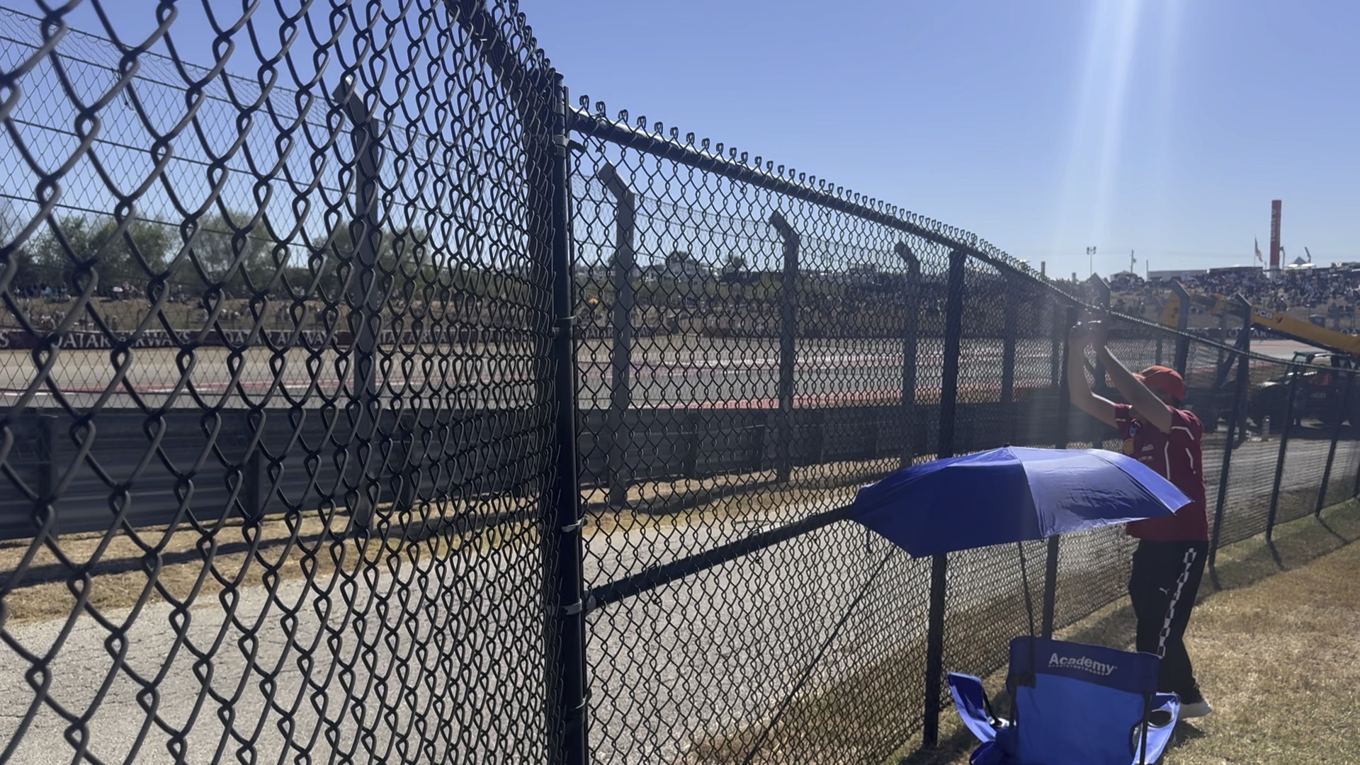 Chain link temporary fence panels on a construction site in Fresno